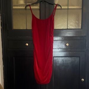 SHEIN Red Velvet Slip Dress